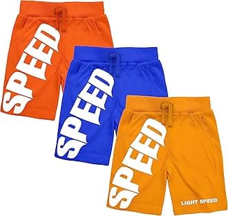 KYDA KIDS 100% Cotton Kids Shorts for Boys & Girls - Regular Fit Casual Short for Unisex, Multicolor - Pack of 3