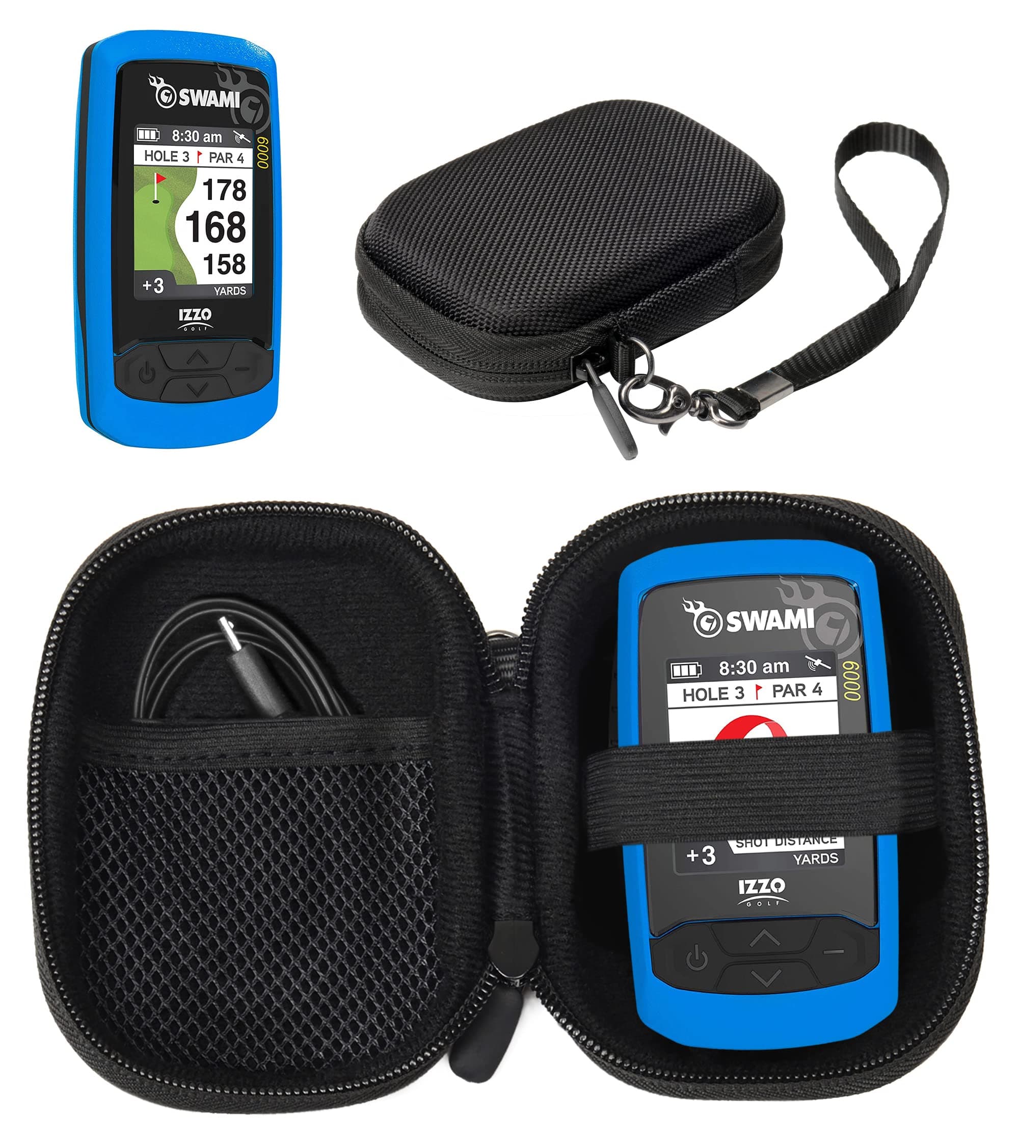 CaseSack Golf GPS Case , Specially Designed for Izzo Swami 6000 Golf GPS, and Swami 4000, 4000+, 5000 Golf GPS Rangefinder; Garmin Approach G30, G6, G7, Canmore HG200 (Black)