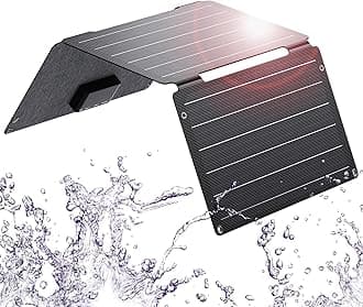 BigBlue Solarpowa 30W Solar Charger, ETFE Solar Panel Charger with DC, USB-C Fast Charging 18W and USB-A QC3.0, IP68 Waterproof, Compatible with iPhone, Samsung, iPad, Small Power Station