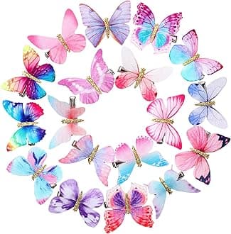 Boao 18 Pieces Glitter Butterfly Hair Clips for Girls Teens Women Hair Accessories (Dreamy Style)