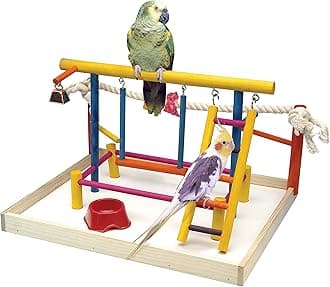 Penn-Plax Bird Life Wooden Playpen – Perfect for Sun Conures, Ring Necks, and Similar Sized Parrots – Extra-Large