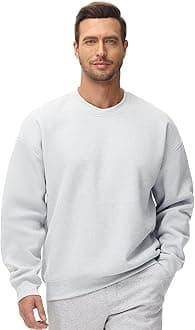 THE GYM PEOPLE Men's Fleece Crewneck Sweatshirt Thick Loose fit Soft Basic Pullover Sweatshirt