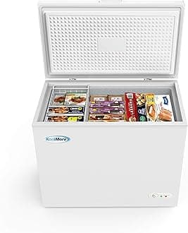 KoolMore SCF-7C Deep Chest Freezer with Two Wire Basket, 7 cu. ft. Food and Meat Storage, for Commercial and Home Use ETL Certification, White