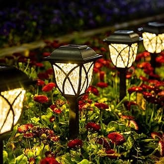 GIGALUMI 8 Pack Solar Lights Outdoor LED Garden Lights Decorative Solar Lights for Outdoor, Yard, Patio, Landscape, Driveway (Warm White)