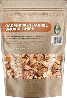 – Whiskey Oak Wood Chips for smoking, 3L (approx 650g) BBQ Wood Chips For Charcoal, Gas BBQ's, Smokers, Smoking Wood Chips For Smoking Beef, Lamb Meat, Fish, Vegetables