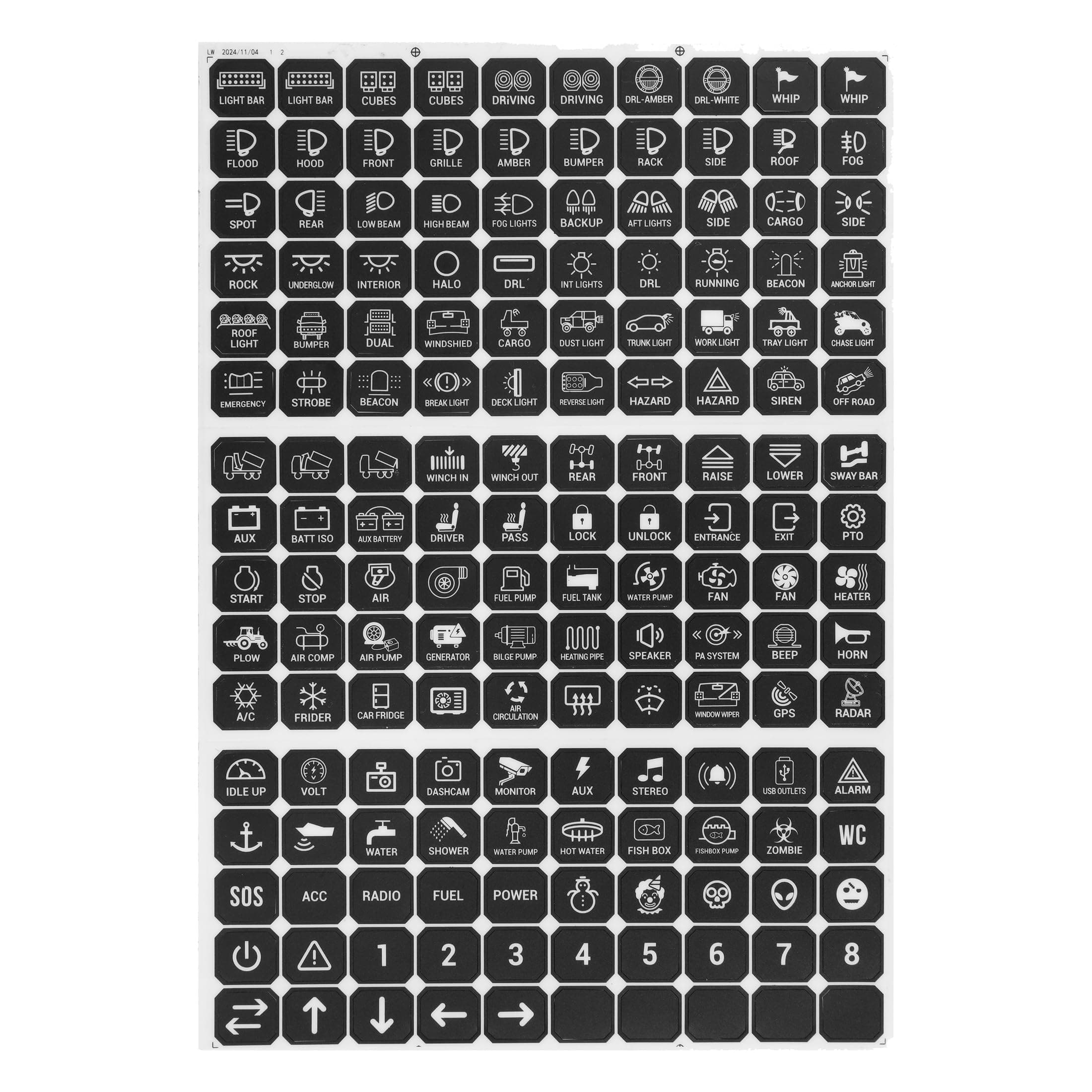 160PCS Switch Panel Sticker for 6/8 Gang Switch Panel Light Switch Labels Decals for Auxbeam Switch Panel BA80 GA80 BB80 GB80 BC60 GC60 RA80 RB80 RA60 AR-800 AR-820 AC800 RC800 Switch Stickers