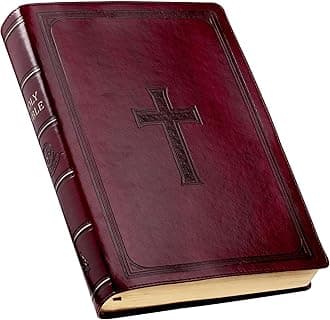KJV Holy Bible, Super Giant Print Faux Leather Red Letter Edition - Thumb Index & Ribbon Marker, King James Version, Burgundy (KJV Super Giant Print Editions)