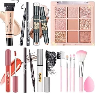 YBUETE Makeup Set Kit for Women Girls Teens, Makeup Present Set, Includes 9 Color Eyeshadow, Counter Stick, Foundation, Eyebrow Pencil, Eyeliner, Mascara, Lip Gloss, 5Pcs Brushes, Sponge