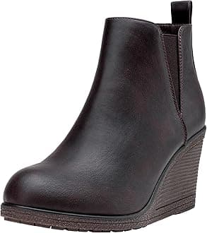 Women's 9679 Low Wedge Boots, Comfortable Ankle Booties with Inside Zipper