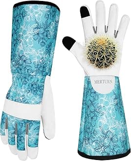 Leather Long Gardening Gloves for Women Thorn Proof Garden Gloves Yard Working Gloves