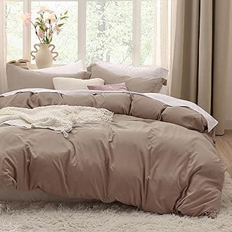 Khaki Duvet Cover Full Size - 3 Pieces Prewashed Extra Soft Cotton-Like Polyester Bedding Set, Includes 1 Duvet Cover 80x90 Inches with Zipper Closure & 2 Pillow Shams, Comforter Not Included