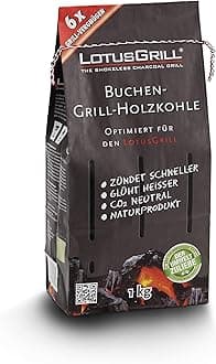 LotusGrillbuchen-holzkohle 1kg! Specially developed for Low Smoke Charcoal Grill / Table Grill