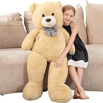 MorisMos Giant Teddy Bear 4 Feet, Cute Big Huge Bear Stuffed Animal 47inch, Classic Teddy Bear Plush Gift for Baby Shower Decorations, Party,Birthday,Valentines Day, Brown