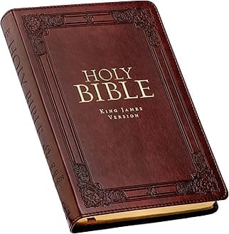 KJV Holy Bible, Standard Size Faux Leather Red Letter Edition Thumb Index & Ribbon Marker, King James Version, Saddle Tan (KJV Deluxe Gift Editions)