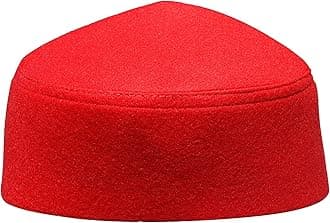 Solid Black Moroccan Fez-Style Kufi Hat Cap w/Pointed Top