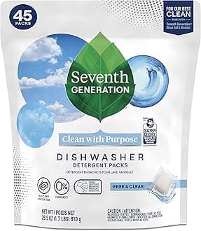 Seventh Generation, Pacs Auto Dish Free & Clear 45 Count, 28.5 Ounce