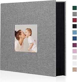 Artmag Fabric Photo Album 4x6 400 Large Capacity for Family Wedding Anniversary Linen Album Holds 400 Vertical Photos (400 Pockets, Grey)
