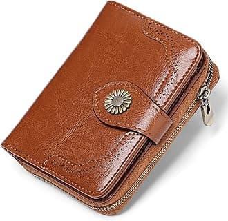 Leather Purses for Women, RFID Blocking Small Wallets for Women, Ladies Purse with Multiple Card Slots and Zipper Compartment