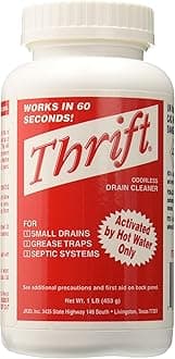 Thrift T-100 Alkaline Based 1-Pound Granular Drain Cleaner,Red