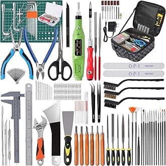 204 Pcs Pro Grade 3D Printing Tool Kit,3D Printer Tool Kits,Diverse 3D Printer Accessory Including Electric Polishing Machine,Tool Bag,for Remove/Trim and Finish 3D Print
