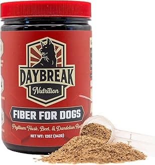 Fiber for Dogs Psyllium Husk, Beet Root, Dandelion Root, and Prebiotics to Aid in Relief from Diarrhea, Constipation, Gland Issues, and Scoots