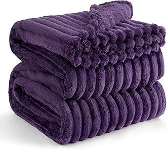Bedsure Bed Blankets King Size - Fleece Blanket Fluffy Cosy Warm Blankets, Soft Cute Double Size Throw Gifts for Women and Girls, Purple, 230x270 cm