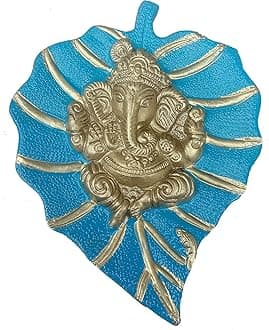 Craft Trade Ganesha Wall Decor - Living Room Metal Wall Hanging Show Pieces for Home Decor - Vastu Items for Home for Good Luck - 7.5x6 Inches (Blue)