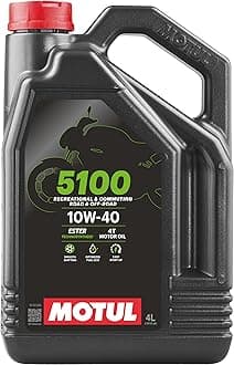 5100 4T 10W-40 Motorcycle Oil - Technosynthese Semi-Synthetic with Ester - API SP JASO MA2 Wet Clutch Safe - Smooth Shifting Engine and Gearbox Protection for Street ATV UTV 4 L