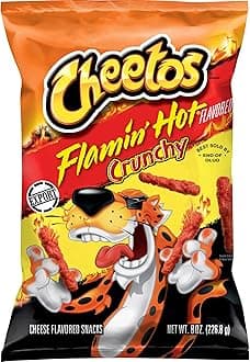 Cheetos Flamin Hot Crunchy Snacks - Cheese Flavoured, 226.8g