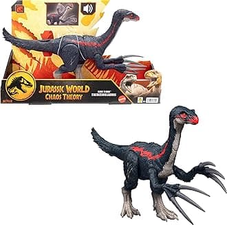 Jurassic World Chaos Theory Slash N Roar Therizinosaurus Dinosaur Action Figure Toy, Attack Claws & Sound, Digital Play