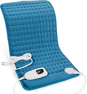 Deepsoon Heating Pad,Electric Heating Pads for Back,Neck,Abdomen,Moist Heating Pad for Shoulder,Knee,Arms,Legs,Dry/Moist Heat & Auto Shut Off,Christmas Gifts for Men and Women,Blue,24x12 Inch