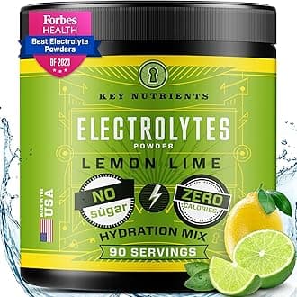 KEY NUTRIENTSMultivitamin Electrolytes Powder No Sugar - Refreshing Lemon Lime Electrolyte Powder - Endurance & Energy Supplement - Hydration Powder - No Calories - 90 Servings - Made in USA
