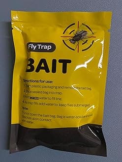 Outdoor Fly Trap [4 Pack] Fly Traps Outdoor with Dissolvable Non-Toxic Bait - Fly Repellent for Outdoor Use Only - Controls Flies for Patios, Barns, Ranches Etc. Hanging Fly Traps with Tie Included