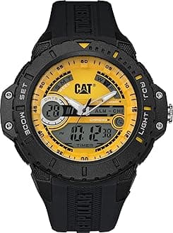 CAT Podium Chrono Men Watch, 45 mm case, Stainless Steel case, Stainless Steel or Rubber Strap Silver/Black