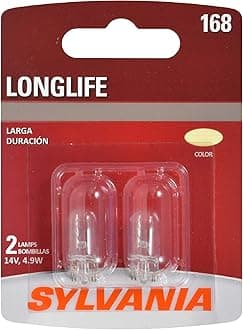 SYLVANIA - 168 Long Life Miniature - Bulb, Ideal for Interior Lighting – Map, Dome, Truck, Cargo and License Plate (Contains 2 Bulbs)