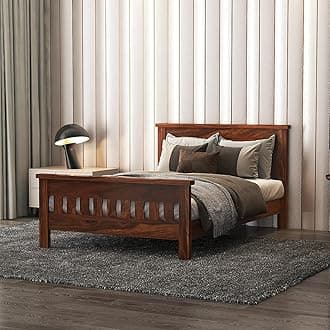 Solid Sheesham Wood Single Bed Cot Without Storage | Single Size Bed for Bedroom | Multipurpose Use Bed- Honey Teak 11