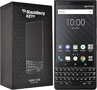 BlackBerry KEY2 128GB (Dual-SIM, BBF100-6, GSM Only, No CDMA) Factory Unlocked 4G Smartphone (Black Edition) - International Version (Black Edition, English UK QWERTY Keypad)