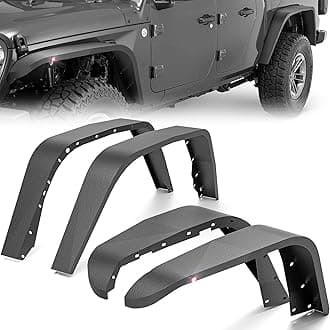 YZONA for Gladiator JT Flat Front and Rear Fender Flares Compatible with 2020-2025 Jeep Gladiator JT with Hawk-Eye Lights, Offroad Heavy Duty Steel Wheel Mud Guard Fenders Kit