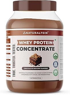 NATURALTEIN Natural Whey Protein Concentrate 1 kg (Chocolate Bis Coff) | 21.1g Protein Per Serving | No Artificial Sweeteners | Soy-Free | Gluten-Free|No Adulteration |Easy to Digest | Natural