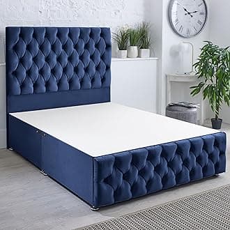 ComfoRest - Elegant 6FT Super King Divan Base NO DRAWER | Durable Frame with Sturdy Support | Functional Design for Spacious Interiors, Timeless Style for Modern Bedrooms (Blue Plush)