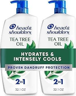 Head & Shoulders Anti-Dandruff Shampoo and Conditioner with 1% Pyrithione Zinc, Tea Tree Oil 2-in-1 Twin Pack, Tea Tree Shampoo with Cooling, Refreshed Scalp, 32.1 fl oz Each