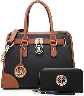 Women Handbags Top Handle Satchel Purse Shoulder Bag Briefcase Hobo Bag Set 2pcs