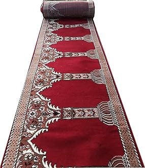 Carpet Mahal Washable Zanamaz Rolls for Prayer and Hall Size 4x25 feet Runner 0.5 inch Thickness, (Multi)