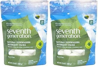 Automatic Dish Detergent Concentrated Pacs, Free & Clear 20 count (Pack of 2)