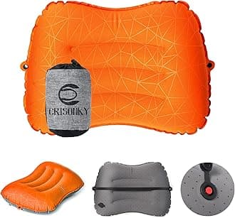 Camping Pillow - Inflatable Pillow - Travel Pillows for Backpacking & Airplane, Lumbar Support 2.0 Blow Up Pillows, Ultralight Compressible, Comfortable, Ergonomic Pillow