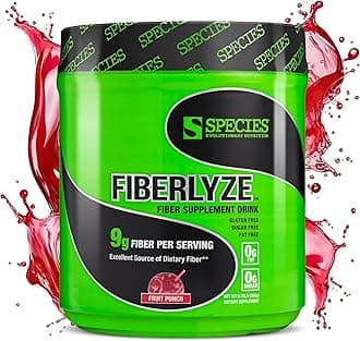 - Species Nutrition Fiberlyze Fiber Supplement, Psyllium Based Soluble & Insoluble Fiber Powder for Healthy Colon, Digestive Functions (Fruit Punch, 30 Servings)