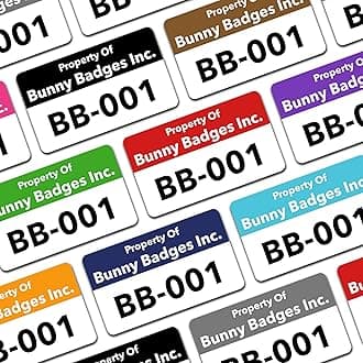Custom Asset Tags - Asset Labels with Sequential Numbers - 1.2” x 0.7” (100-5000 Labels)