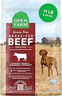Grain-Free Dry Dog Food, Complete & Balanced Kibble, Sustainably & Ethically Sourced Ingredients, Non-GMO Veggies & Superfoods to Support Overall Health, Grass-Fed Beef Recipe, 11lb Bag