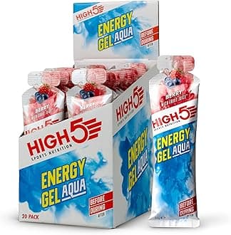 Energy Gel Aqua - Quick Release Sports Gels to Power Muscles for Peak Performance - Natural Fruit Juice & Caffeine-Free - Energy Boost for Running, Cycling and Endurance (Berry, 20 x 66g)