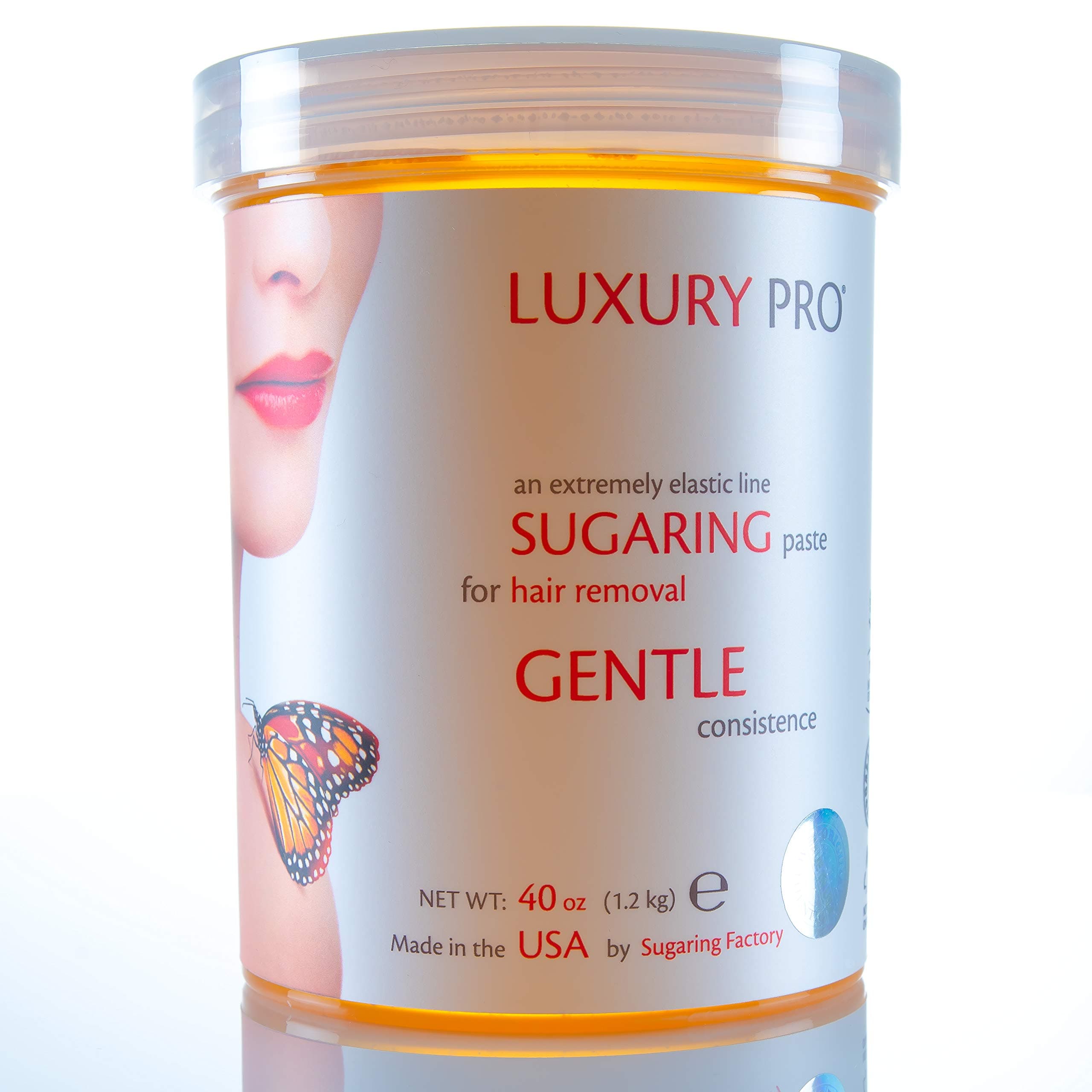 Sugaring Paste Luxury Pro – Organic Hair Removal - Soft - Delicate Paste for light hair 40 oz / 2.5 lbs Sugar Wax Hair Remover - Professional Skills RequiredUSDA Organic